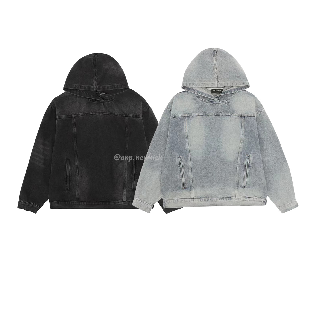 Balenciaga Hooded Denim Hoodie (1) - newkick.cc